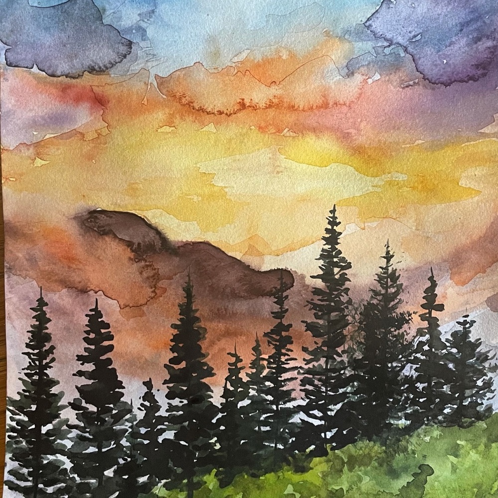 Washington state watercolor painting unique